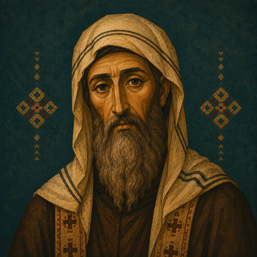 Modern Coptic-inspired portrait of Saint Ephrem the Syrian