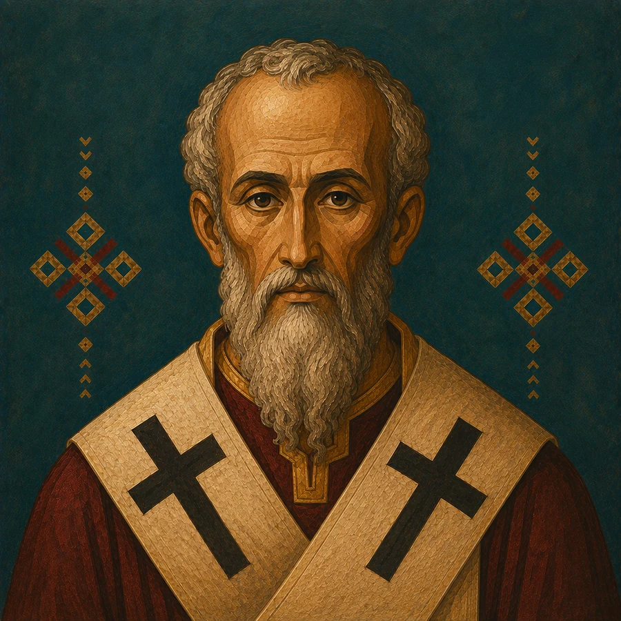 Modern Coptic-inspired portrait of Saint Ignatius of Antioch
