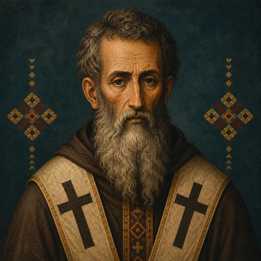 Modern Coptic-inspired portrait of Saint Maximus the Confessor