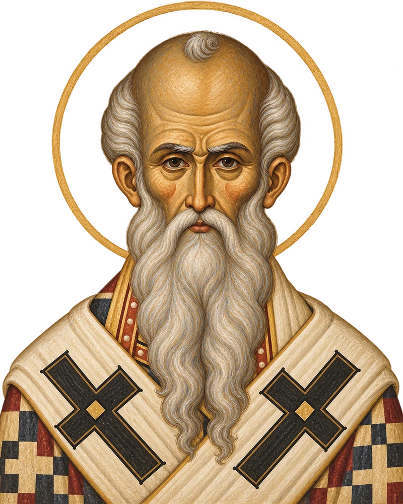 Modern Coptic-inspired portrait of Saint Gregory of Nazianzus