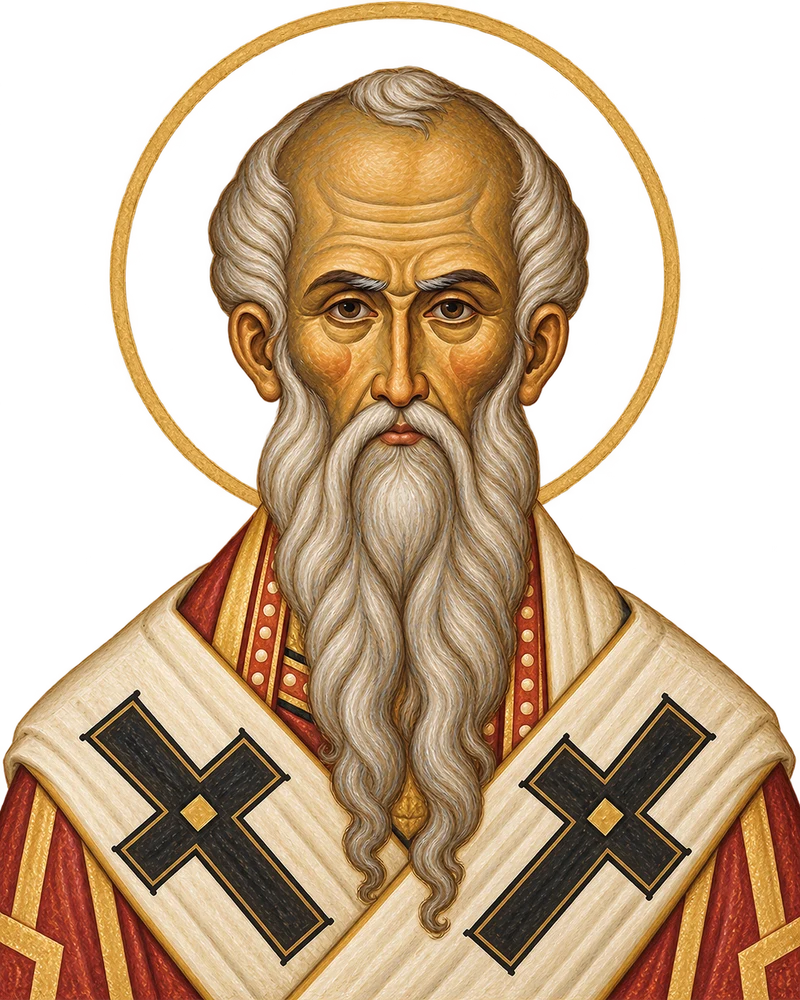 Modern Coptic-inspired portrait of Saint Polycarp of Smyrna